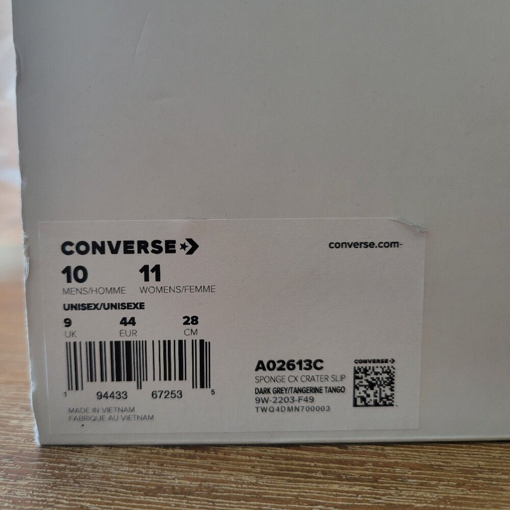 Converse Sponge Crater CX A-COLD-W Dark Grey/Tangerine | Men 10 / Women 11 | New